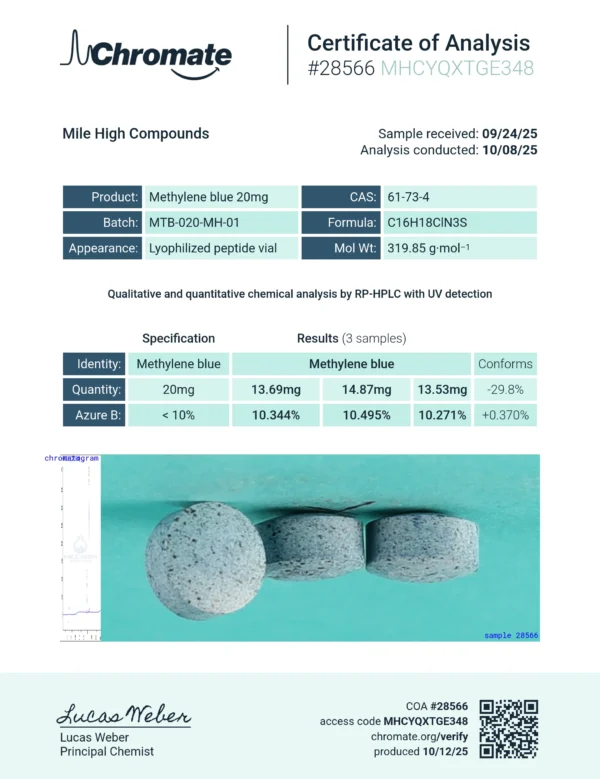 Order The Magic Bullet for mitochondrial study Purchase Methylthioninium Chloride tablets